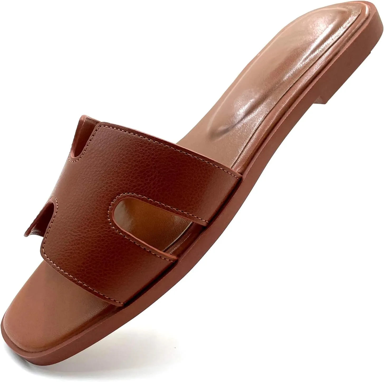 Women's Flat Sandals Slip On Slides Sandals Square Open Toe Fashion Slides Summer Beach Casual 2025
