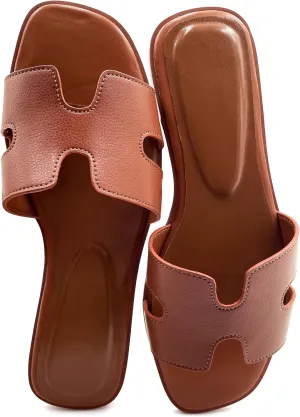Women's Flat Sandals Slip On Slides Sandals Square Open Toe Fashion Slides Summer Beach Casual 2025