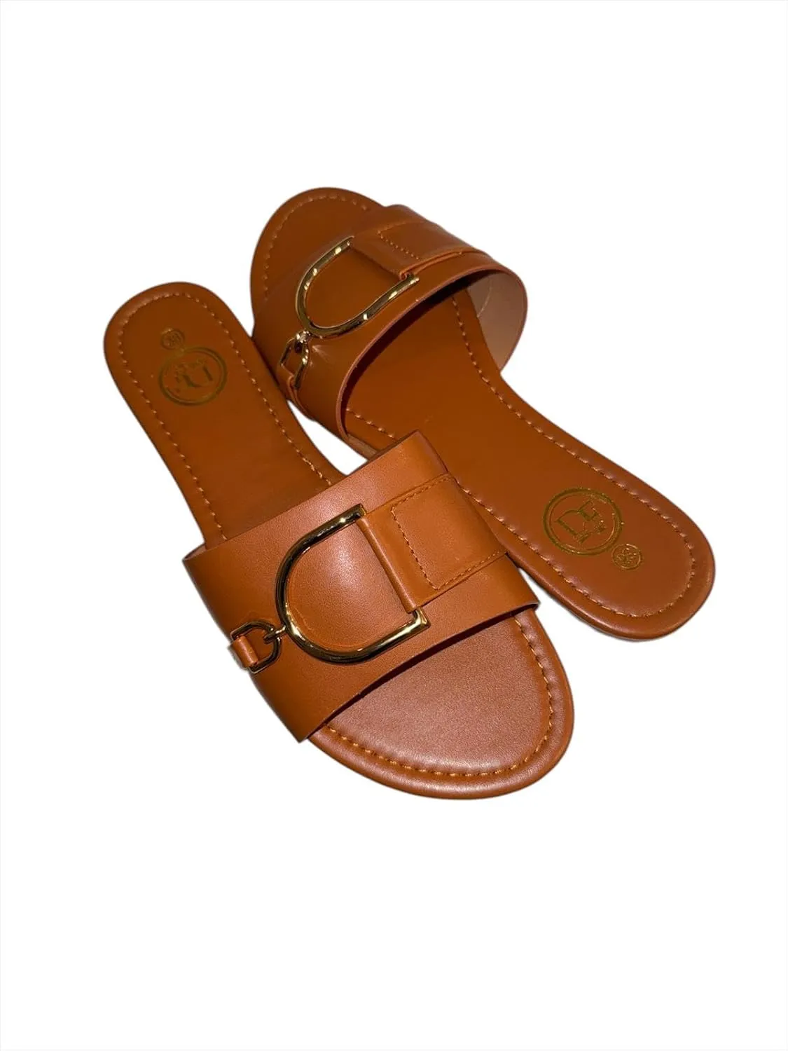 Women's Flat Slide Sandals, Open Toe Slip-On
