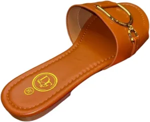 Women's Flat Slide Sandals, Open Toe Slip-On