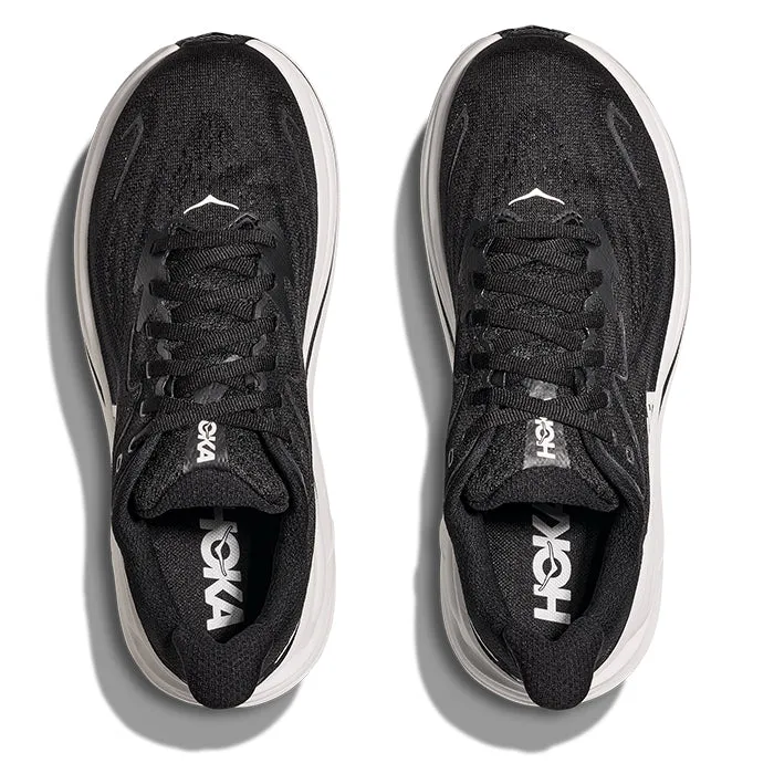 Womens Hoka Clifton 10 Extra Wide in Black/White