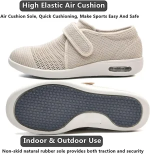 Women's Lightweight Diabetic Shoes Elderly Shoes Breathable Wide Walking Shoes Foot Swollen Shoes Non-Slip widening