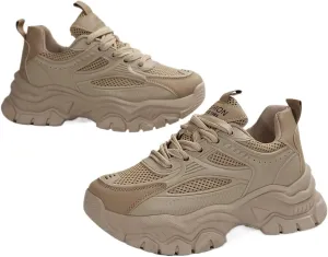 Women's Mesh Chunky Sneakers, Breathable Low Top Running Sports Shoes, Casual Outdoor Walking Trainers
