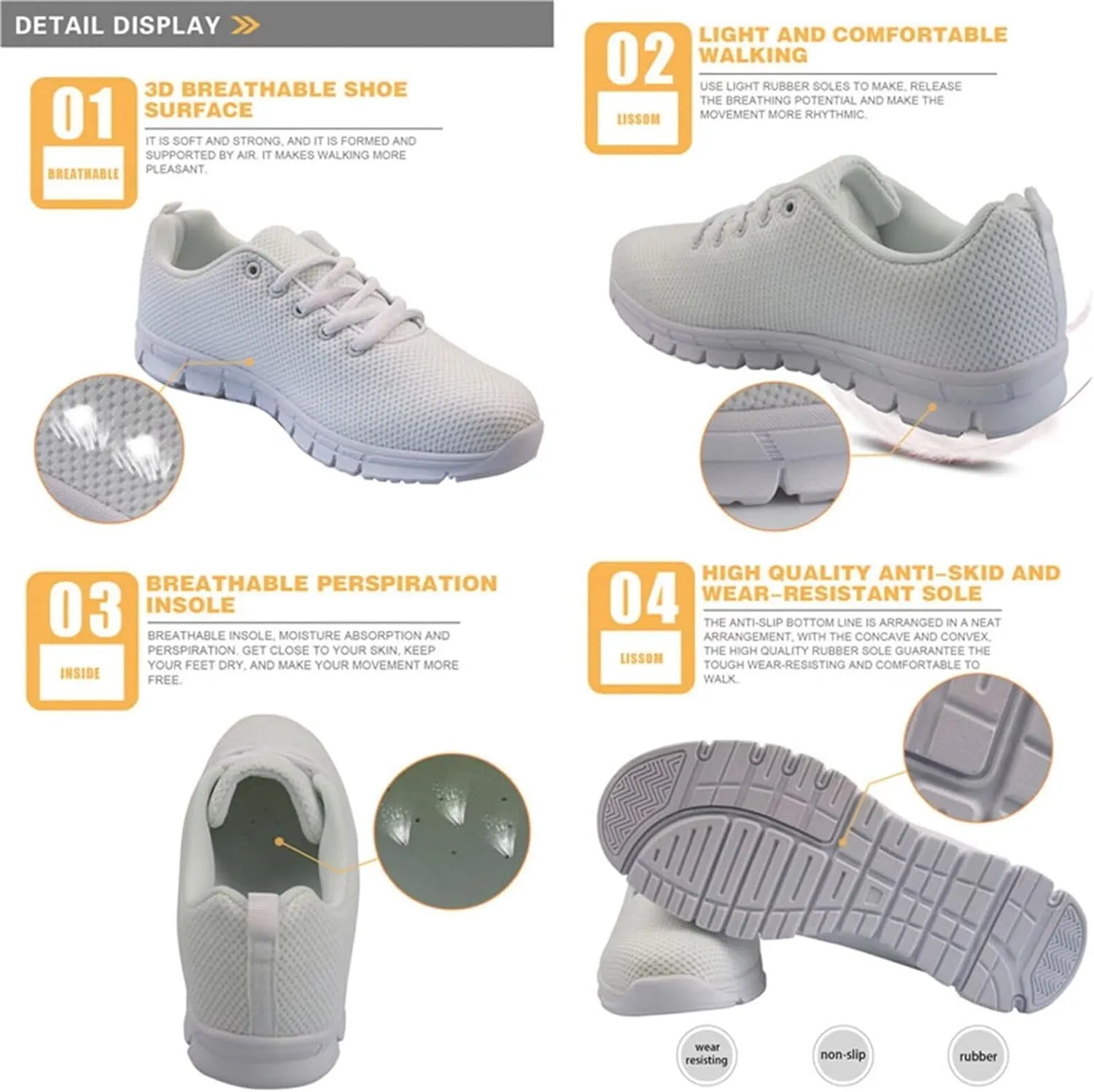 Womens Running Shoes Breathable Tennis Shoes Mesh Walking Sneakers
