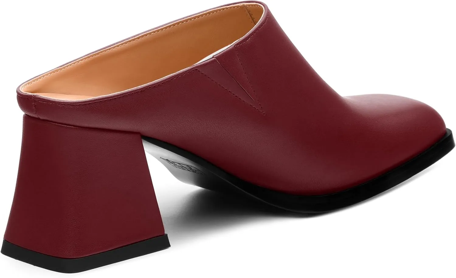 Women's Sandals, Square Closed Toe Mid Heels, Slip On Fashion Solid Matte Heeled Sandal for Daily Working Dating