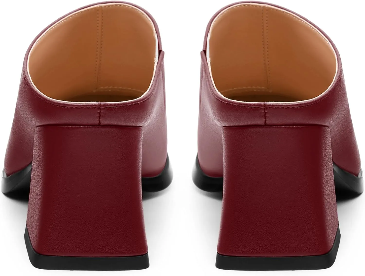 Women's Sandals, Square Closed Toe Mid Heels, Slip On Fashion Solid Matte Heeled Sandal for Daily Working Dating