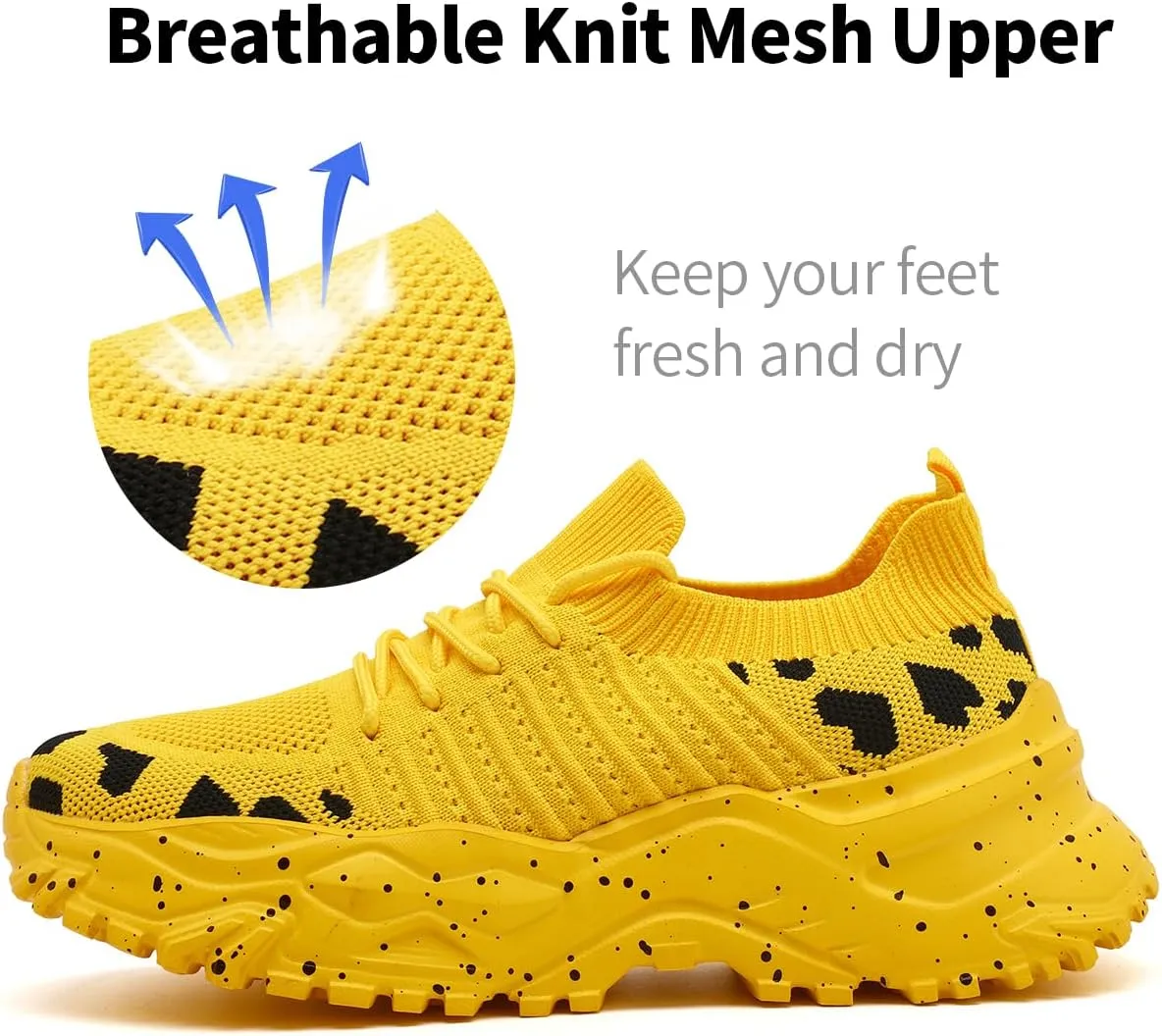 Women's Slip On Walking Shoes Lightweight Breathable Comfortable Tennis Sneakers for Workout Gym Cross Training Casual Platform Fashion Sneaker