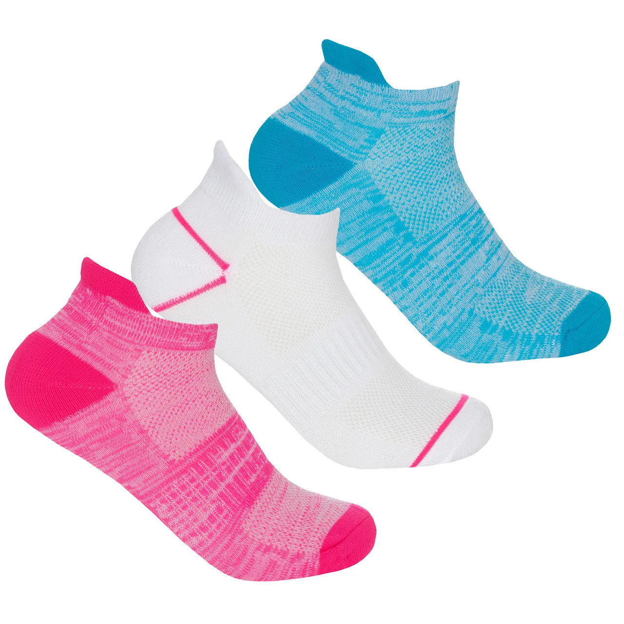 Womens Sports Trainer Liner Socks Assorted 3 Pairs