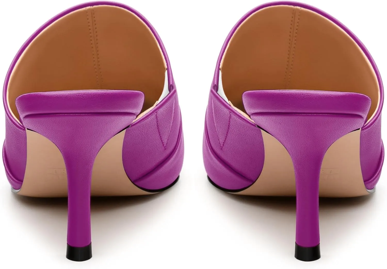 Women's Square Closed Toe Heeled Sandals, Ruched Mid Stiletto Heels, Fashion Comfort Daily Working Party Slide Sandals for Women