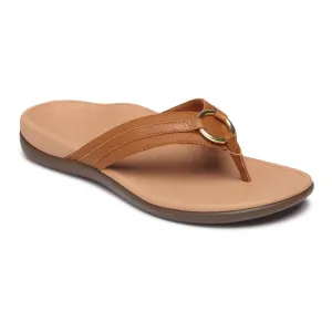 Women's Tide Aloe Leather Flip Flop Sandal In Mocha