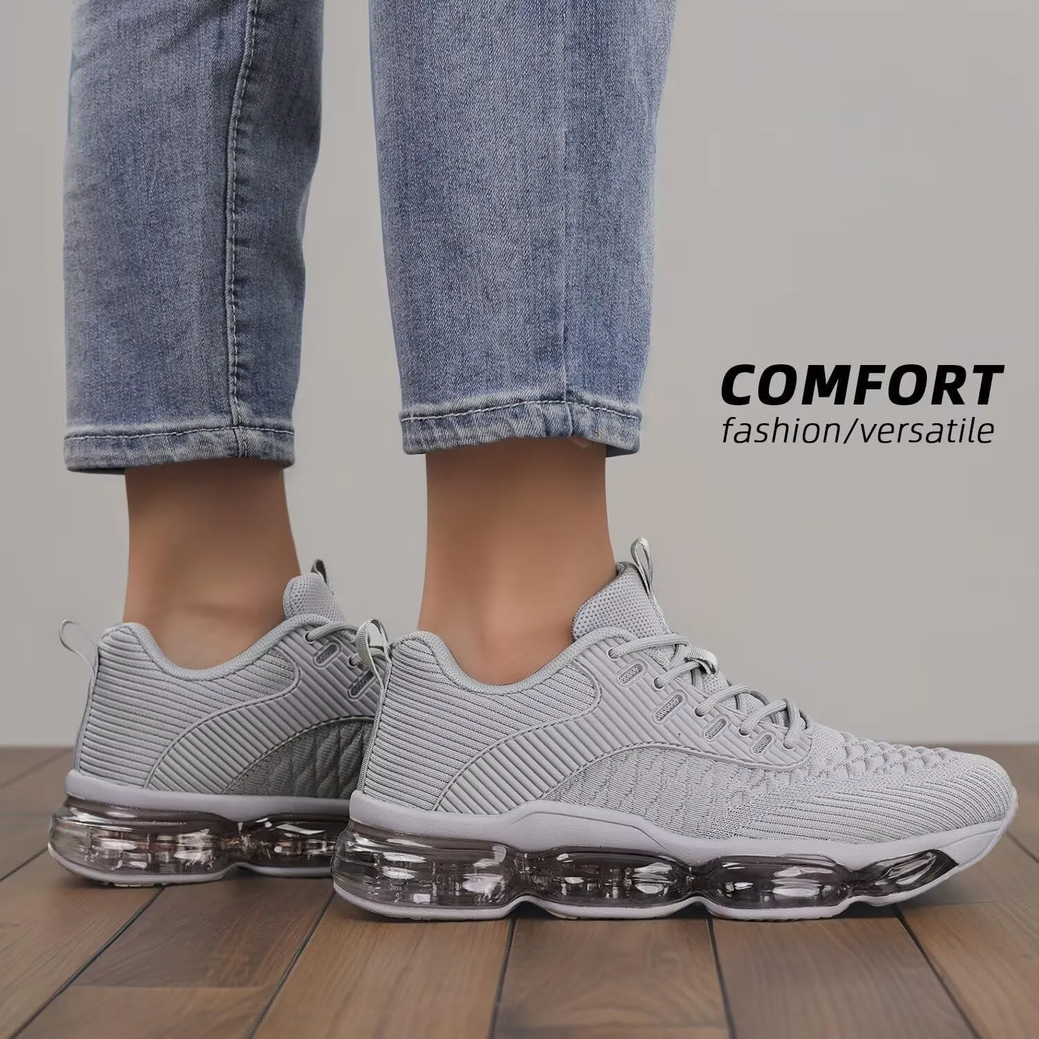Womens Walking Running Shoes Air Cushion Breathable Fashion Tennis Sneakers Mesh Workout Casual Athletic Sports Gym