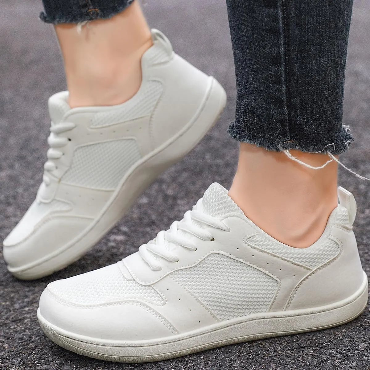 Women's Wide Toe Box Barefoot Sneakers Zero Drop Walking Jogging Shoes Breathable Non Slip Casual Jogging Shoes
