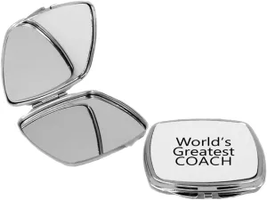 World's Greatest Coach - Square Compact Mirror Personal Mirror