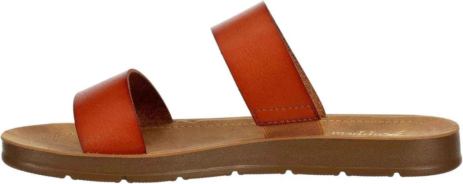 XAPPEAL Women's Kyley - Casual Slip On Two Band Flat Sandals