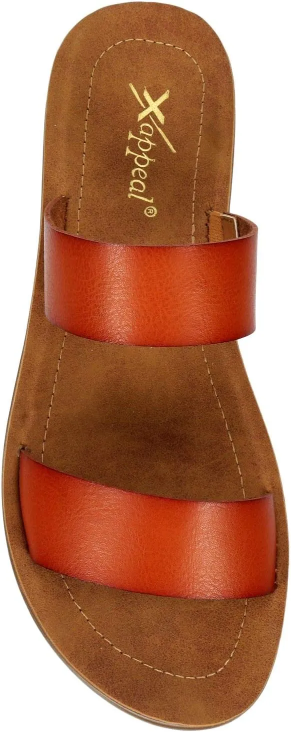 XAPPEAL Women's Kyley - Casual Slip On Two Band Flat Sandals