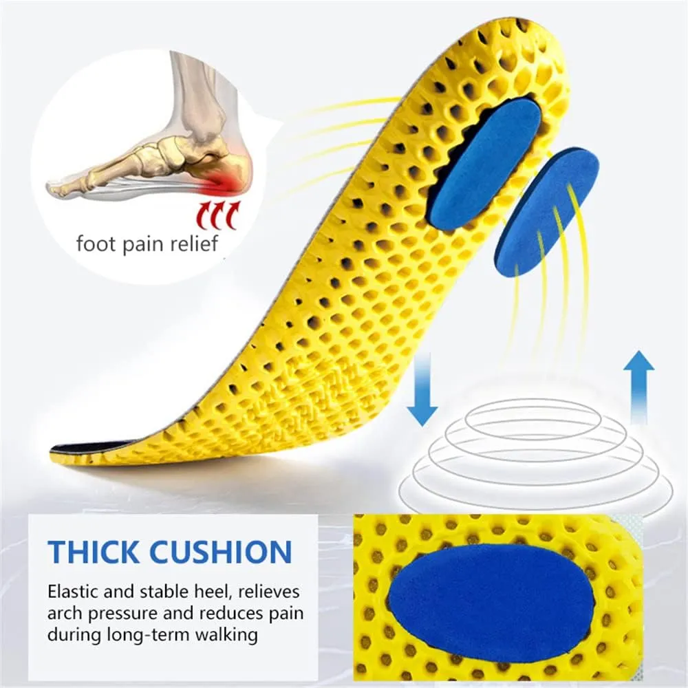 XINIFOOT 3 Pairs Elastic Shock Absorbing Shoe Insoles Breathable Honeycomb Sneaker Inserts Sports Shoe Insole Replacement Insoles for Men