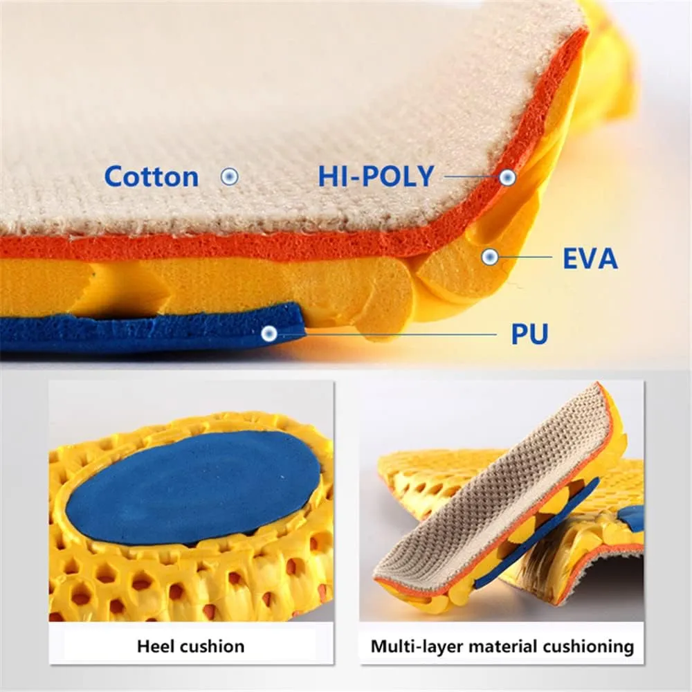 XINIFOOT 3 Pairs Elastic Shock Absorbing Shoe Insoles Breathable Honeycomb Sneaker Inserts Sports Shoe Insole Replacement Insoles for Men