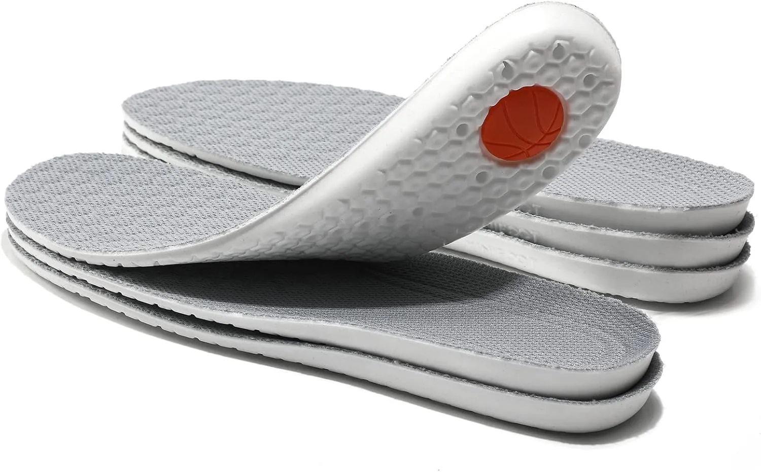 XINIFOOT 3 Pairs Premium Comfort Shoe Replacement Insole, Shock Absorption Elastic Cushion Inserts, Breathable Shoe Inner Soles for Women Gray
